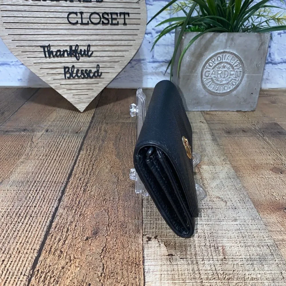 Michael Kors Purse / Purse Fulton Flap Continental Leather Black